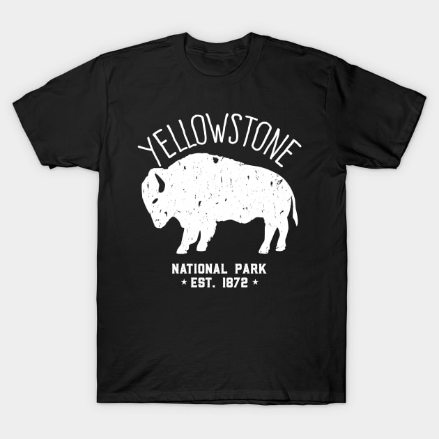 Yellowstone Buffalo - Distressed Style Design T-Shirt by Brobocop